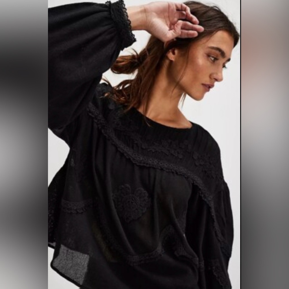 Free People Maisey Knit Blouse - Top Floral